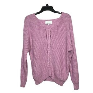 Heartloom Dani Lilac Pink Purple Wool Angora Blend Pullover Sweater Medium